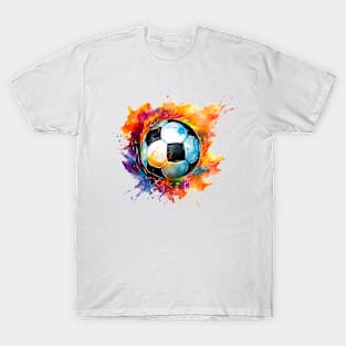 Colorful Flaming Soccer Ball T-Shirt